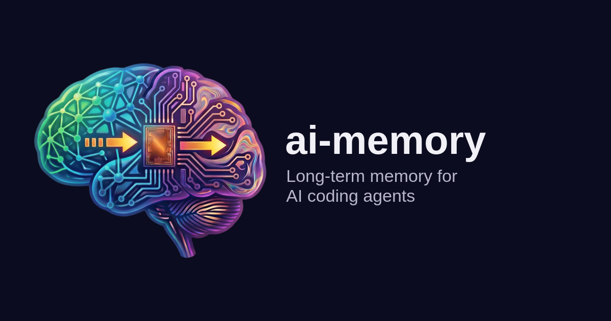 ai-memory — Long-term memory for AI coding agents. Switch agents, machines and teammates without…